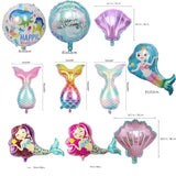 Mermaid Aluminum Foil Balloons Birthday Party Supplies Decorations