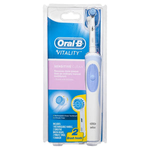 Oral-B Vitality Sensitive Clean Rechargeable Power Toothbrush with 2 Brush Heads