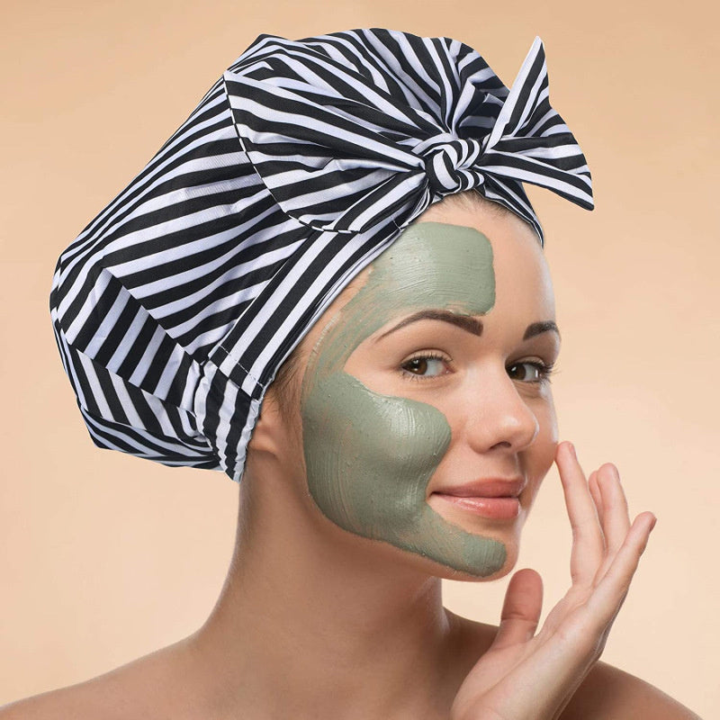 Reusable Stylish Waterproof Shower Hair Bow Bath Caps