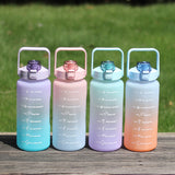 2L Large Capacity Water Bottle Time Marker Motivational Sport Bottle