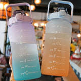 2L Large Capacity Water Bottle Time Marker Motivational Sport Bottle