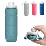 Collapsible Reusable Silicone Foldable Travel Water Bottle 600ml/20oz