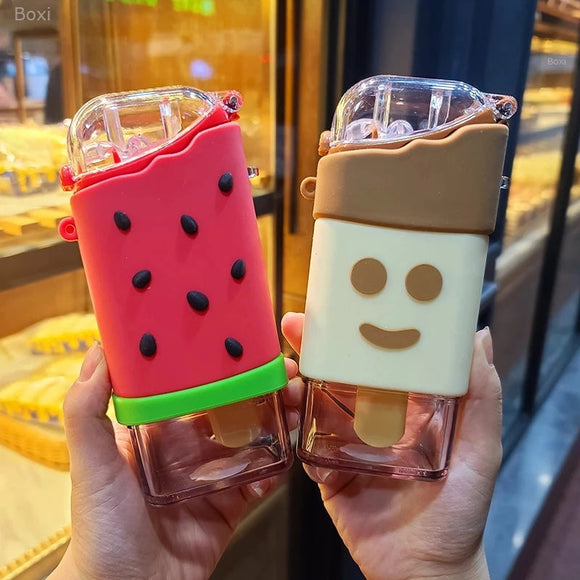 Cute Cartoon Ice Cream Donut Shape Water Bottle Cup Drink Container